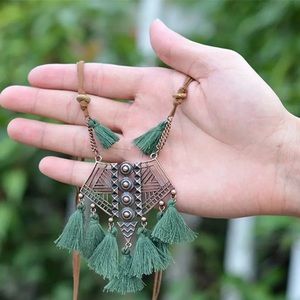 ❤️ Bohemian Boho Aztec Tassel Necklace